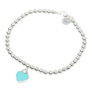 TIFFANY Authentic Blue Diamond Heart Charm Bracelet